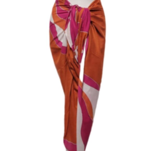 Cover Up Handpainted Cotton Batik Coverups Strapless Dress Wrapskirt Home Accent - Picture 5 of 5